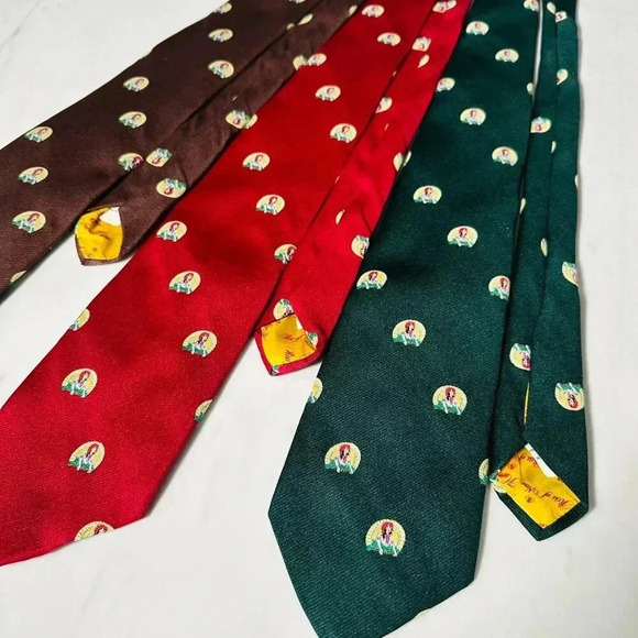 Sun Maid Raisin Growers - Lot of 3 - Rare Company Ties - Red Green Brown Logo - Picture 2 of 9